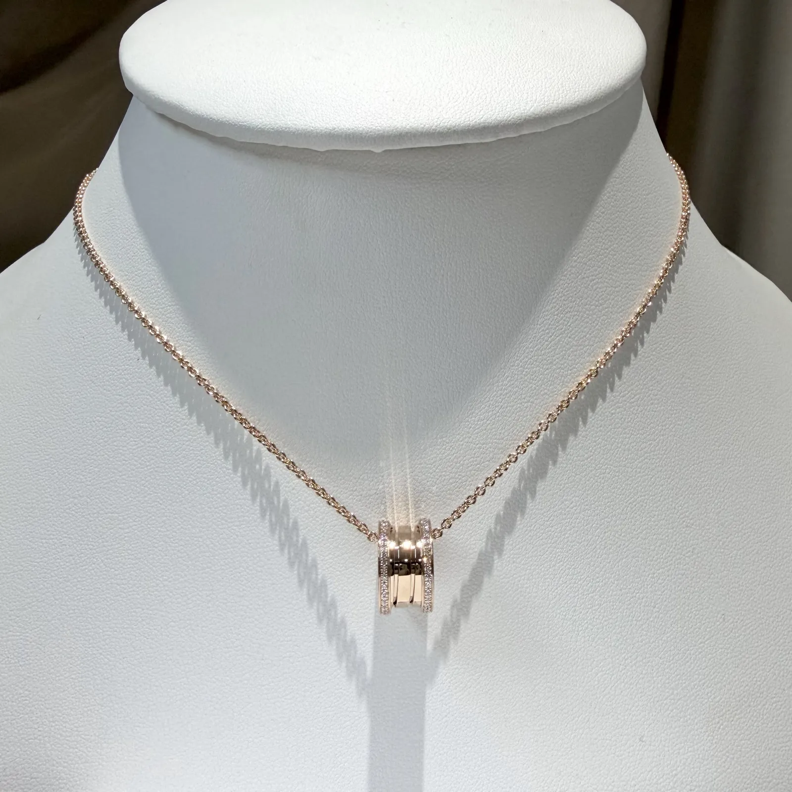 สร้อยคอ Bvlgari B.zero1 Necklace Rose Gold 18K Diamonds