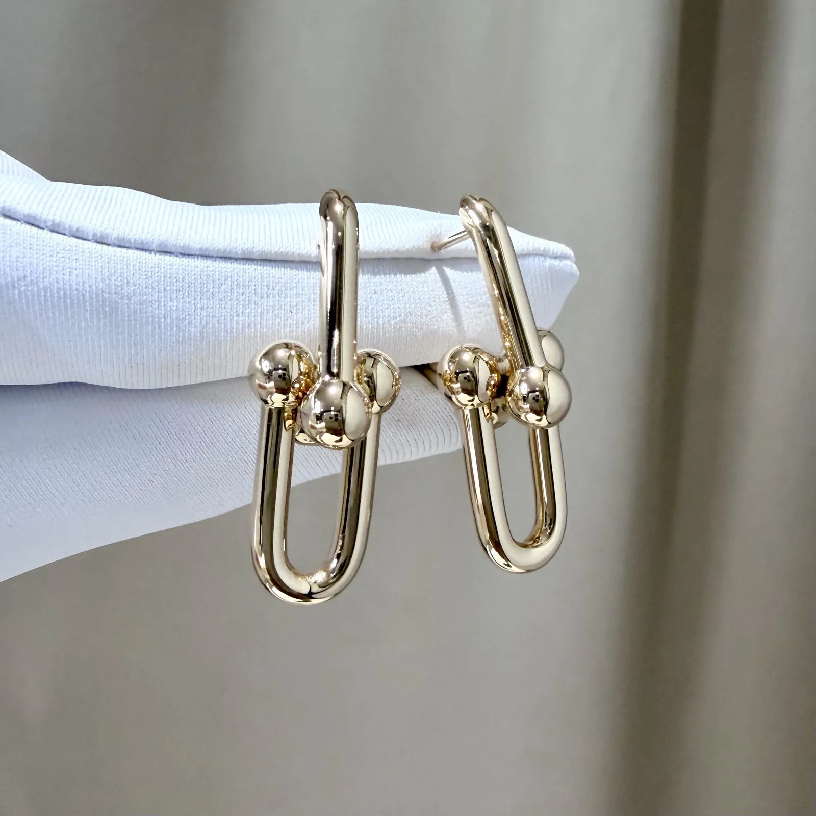 ต่างหู Tiffany & Co. Large Link Earrings Pink Gold 18K